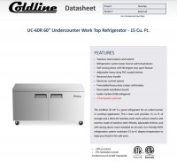 Coldline UC-60R 60" Undercounter Work Top Refrigerator - 15 Cu. Ft. - Image 2