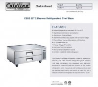 Coldline CB52 52" 2 Drawer Stainless Steel Refrigerated Chef Base - Image 2