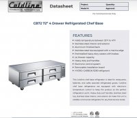 Coldline CB72 72" 4 Drawer Stainless Steel Refrigerated Chef Base - Image 2