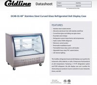 Coldline DC48-SS 48" Stainless Steel Curved Glass Refrigerated Deli Display Case - Image 2