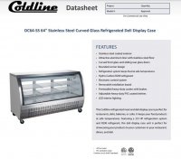 Coldline DC64-SS 64" Stainless Steel Curved Glass Refrigerated Deli Display Case - Image 2