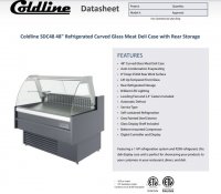 Coldline SDC48 48" Refrigerated Curved Glass Meat Deli Case with Rear Storage - Image 2