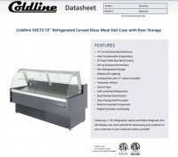 Coldline SDC72 72" Refrigerated Curved Glass Meat Deli Case with Rear Storage - Image 2