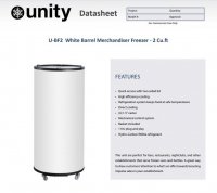 Unity U-BF2 White Barrel Merchandiser Freezer - 2 Cu.ft - Image 2