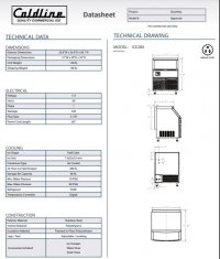Coldline ICE280 280 lb. Commercial Half Cube Air Cooled Ice Machine with Bin - Image 3