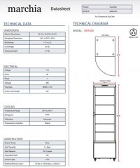 Marchia MVS500 69" Vertical Refrigerated Glass Cake Display Case - Image 3