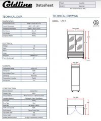 Coldline G48-B 48" Double Glass Swing Door Merchandising Refrigerator - Black - Image 3