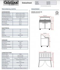 Coldline SMP36 36" Two Door Mega Top Bain Marie Sandwich Prep Refrigerator - 15 Pans - Image 3