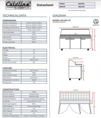 Coldline SMP72 71" Three Door Mega Top Bain Marie Sandwich Prep Refrigerator - 30 Pans - Image 3