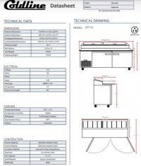 Coldline CPT-72 71" Refrigerated Pizza Prep Table - 9 Pans - Image 3