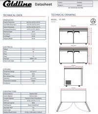 Coldline UC-60R 60" Undercounter Work Top Refrigerator - 15 Cu. Ft. - Image 3