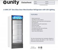 Unity U-GM1 24" One Glass Door Merchandiser Refrigerator with LED Lighting - Image 2