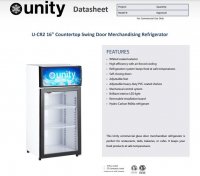Unity U-CR2 16" Countertop Swing Door Merchandising Refrigerator - Image 2