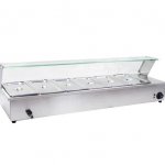 Prepline BM6 48" Six 1/3 Size Pan Countertop Bain Marie Food Warmer - 110V