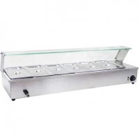 Prepline BM6 48" Six 1/3 Size Pan Countertop Bain Marie Food Warmer - 110V