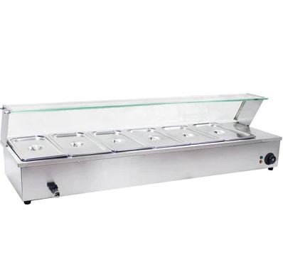 Capture Prepline BM6 48" Six 1/3 Size Pan Countertop Bain Marie Food Warmer - 110V - Image 1