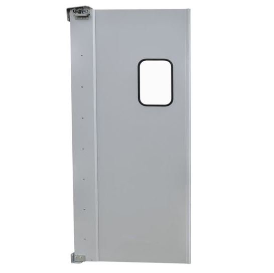 Capture Prepline 36" x 84" Single Aluminum Swinging Service Traffic Door with 9" x 14" Window - Image 1