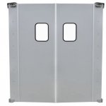 Prepline 72" x 84" Double Aluminum Swinging Service Traffic Door with 9" x 14" Window