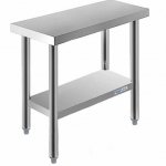 Prepline PWTG-1430 14"D x 30"L Stainless Steel Worktable with Undershelf