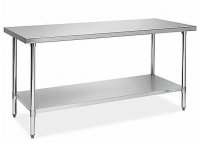 Prepline PWTG-3072 30"D x 72"L Stainless Steel Worktable with Undershelf