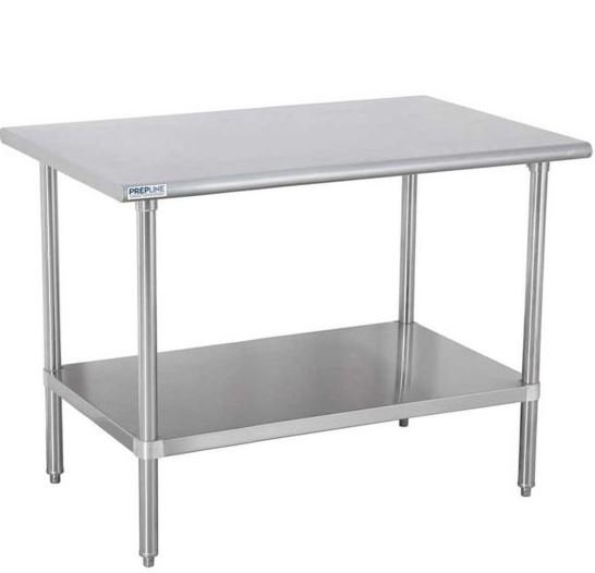 Capture Prepline PWTG-3648 36"D x 48"L Stainless Steel Worktable with Undershelf - Image 1