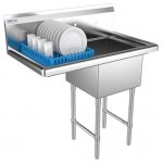 Prepline 38" Stainless Steel One Compartment Commercial Sink with Left Drainboard - 18" x 18" Bowl