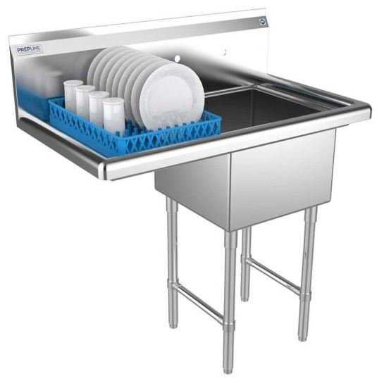 Capture Prepline 38" Stainless Steel One Compartment Commercial Sink with Left Drainboard - 18" x 18" Bowl - Image 1