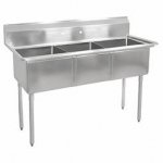 Prepline 60" Stainless Steel Three Compartment Commercial Sink 18" x 18" Bowls