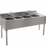 Prepline 4 Bowl Underbar Hand Sink with Faucet - 72" x 18"