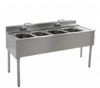Prepline 4 Bowl Underbar Hand Sink with Faucet - 72" x 18"