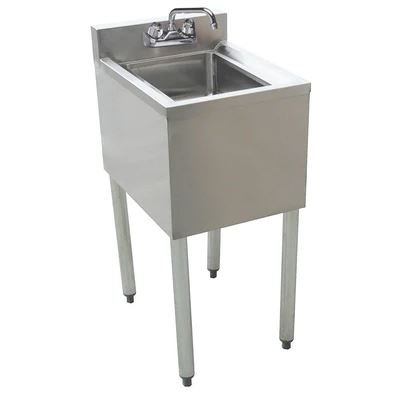 Capture Prepline Stainless Steel 1 Bowl Underbar Hand Sink with Faucet- 14" x 18" - Image 1