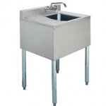 Prepline Stainless Steel 1 Bowl Underbar Hand Sink with Faucet and Left Drainboard- 24" x 18"