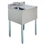 Prepline Stainless Steel 1 Bowl Underbar Hand Sink with Faucet and Right Drainboard- 24" x 18"