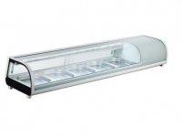 Marchia MSU170S 71" Refrigerated 5-Pan Sushi Display Case, Silver