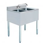 Prepline Stainless Steel 2 Bowl Underbar Hand Sink with Faucet- 14" x 26"