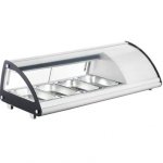 Marchia MSU40S 45" Refrigerated 4-Pan Sushi Display Case, Silver