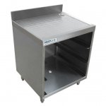 Prepline 24" Stainless Steel Glass Rack Storage Unit with Corrugated Work Top