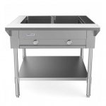Prepline 32" Two Well Gas Hot Food Steam Table with Undershelf