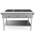 Prepline 48" Three Well Gas Hot Food Steam Table with Undershelf