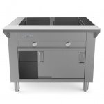 Prepline 32" Two Well Gas Hot Food Steam Table with Enclosed Base and Sliding Doors