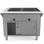 Prepline 32" Two Well Electric Hot Food Steam Table with Enclosed Base and Sliding Doors - 120V, 1000W