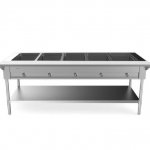 Prepline 74" Five Well Gas Hot Food Steam Table with Undershelf