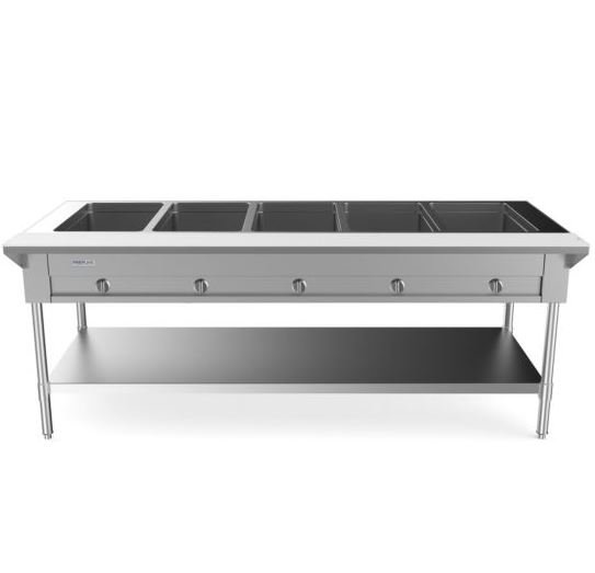 Capture Prepline 74" Five Well Gas Hot Food Steam Table with Undershelf - Image 1