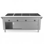 Prepline 60" Four Well Electric Hot Food Steam Table with Enclosed Base and Sliding Doors - 208/240V, 3000W