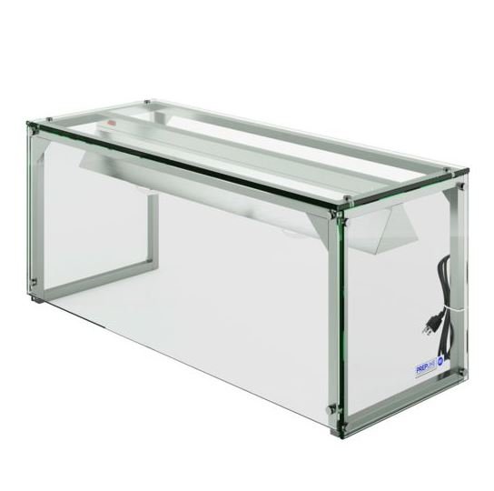 Capture Prepline PSG-LT-30 32" Glass Sneeze Guard with Lamp Bulb for Steam Table - Image 1
