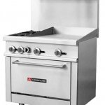 Cookline CR36-24G 36? 2 Burner Gas Range with 24? Right Side Griddle and Standard Oven ? 131,000 BTU