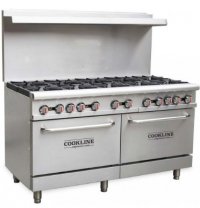 Cookline CR60-10 60" 10 Burner Gas Range with 2 Ovens - 362,000 BTU