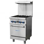 Standard Range SR-R24-LP 24" Natural Gas Commercial Range with 4 Burner, 1 Oven - 153,000 BTU