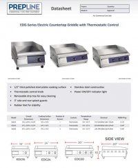 Prepline EGD16 16" Electric Thermostatic Countertop Griddle, 220/240v - Image 2