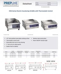 Prepline EGD24 24" Electric Thermostatic Countertop Griddle - 220v/240v - Image 2
